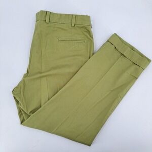 Bills Khakis Trim Fit Chinos Mens 44 Cotton Olive Green Solid Cuffed Made in USA